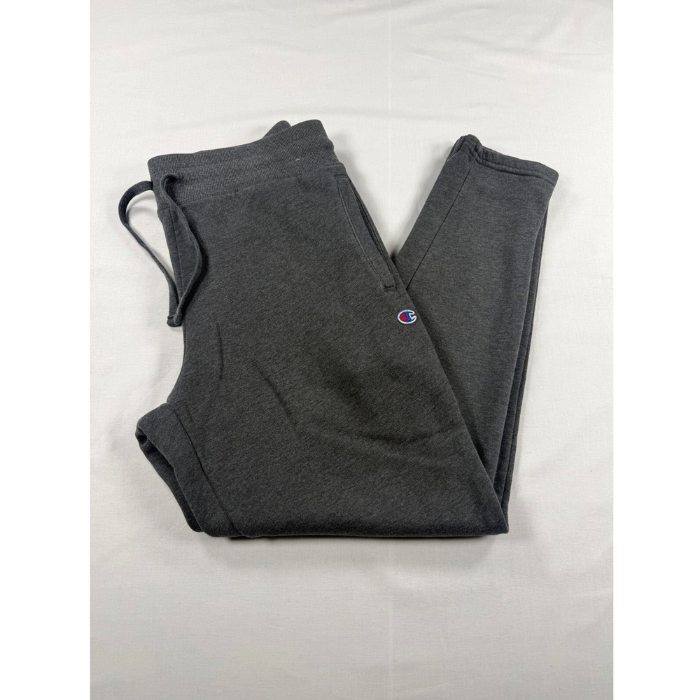 Champion Mens Jogger Sweatpants Charcoal Gray Fleece Size Large L/G